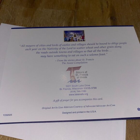 Sisters of Francis of Assisi Silent Night Blessing Gift Christmas Greetings Card - Picture 5 of 7